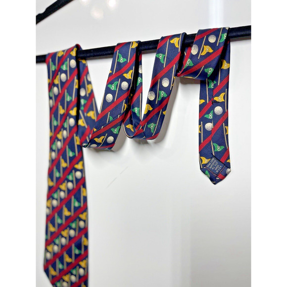 Brooks Brothers 100% Silk Tie Golf Business Casual Preppy Men's Handmade In USA - Picture 5 of 9